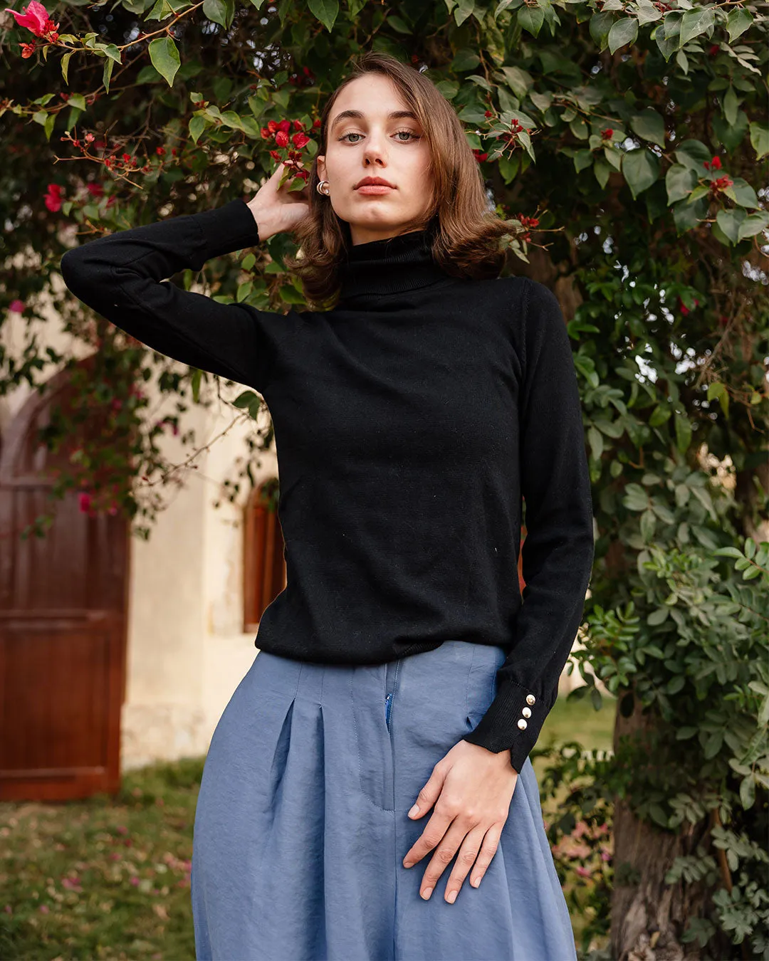 Women high neck pullover