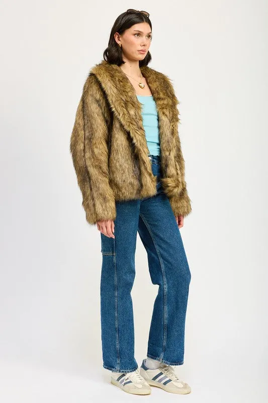 Women's Basil Furry Coat