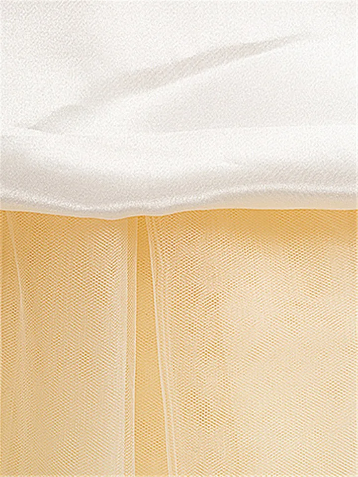 Women's Casual Fashion Multiple Layers Solid Color Tulle Skirt