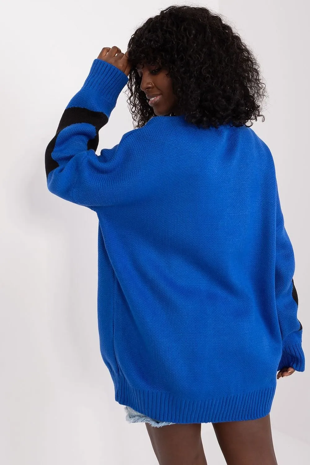 Women's casual front print long sweater