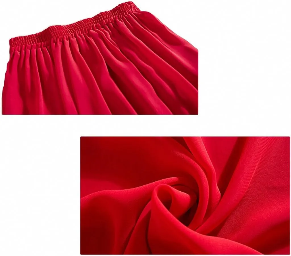 Womens Chiffon Retro Long Maxi Skirt Beach Ankle Length Skirt