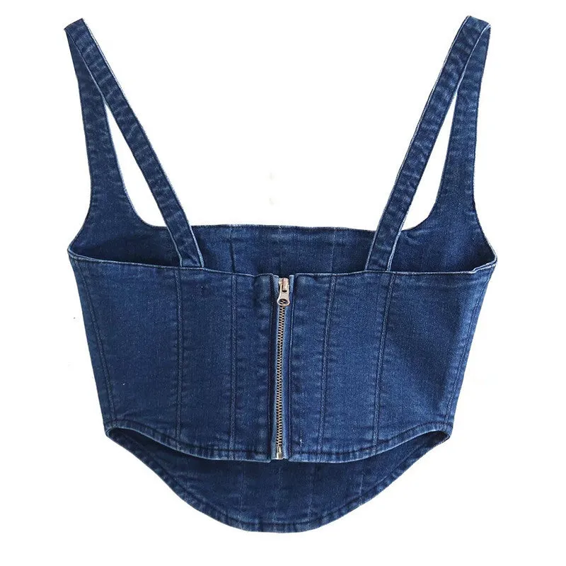 Women's Denim Fashion Simple Corset Top