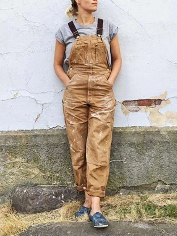 Women's Relaxed Fit Canvas Overalls