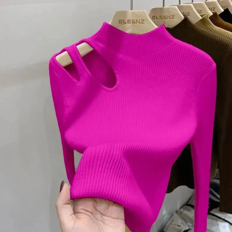 Women's Ribbed Turtleneck Knitted Fit Soft Warm Pullovers Sweater