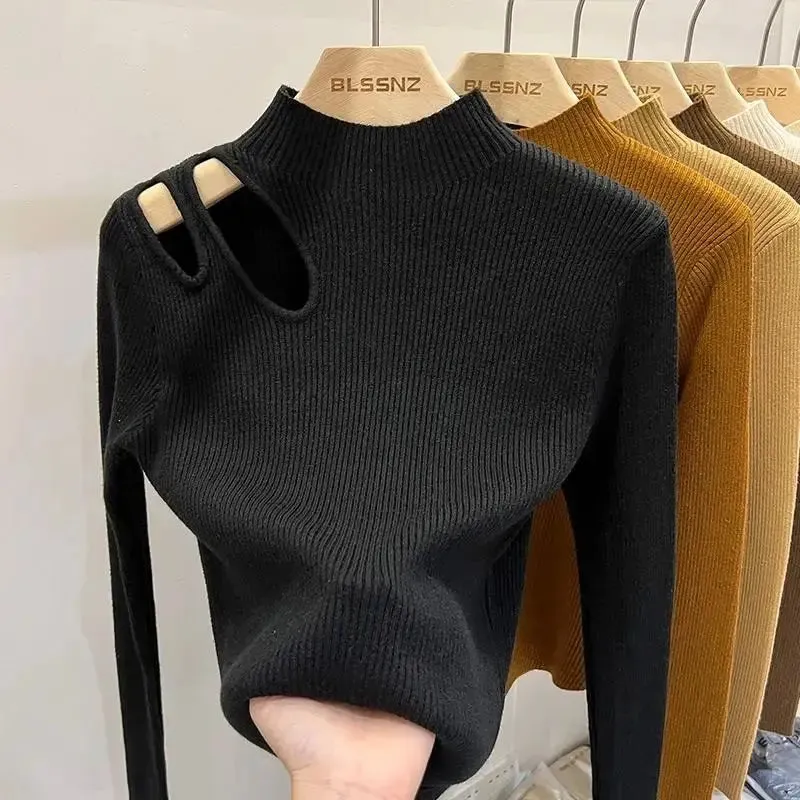 Women's Ribbed Turtleneck Knitted Fit Soft Warm Pullovers Sweater