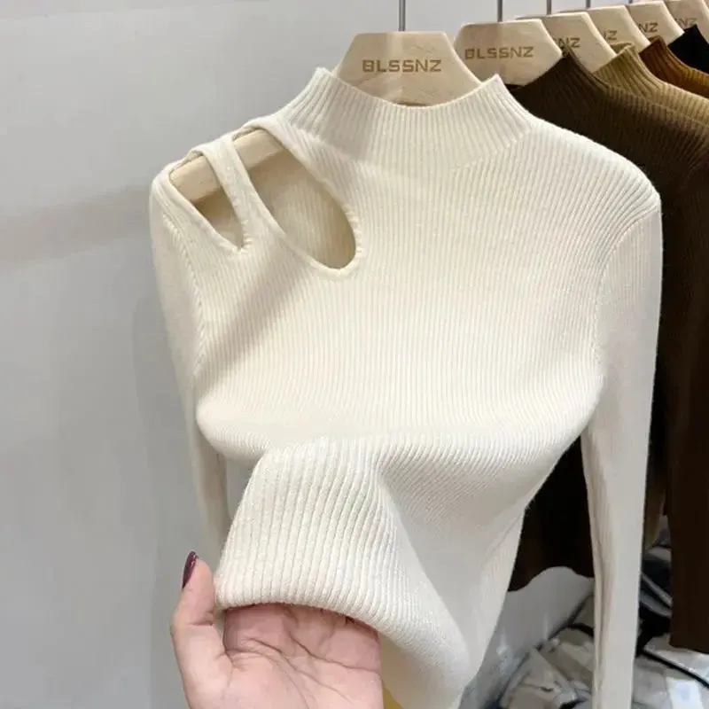 Women's Ribbed Turtleneck Knitted Fit Soft Warm Pullovers Sweater