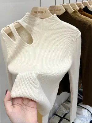 Women's Ribbed Turtleneck Knitted Fit Soft Warm Pullovers Sweater