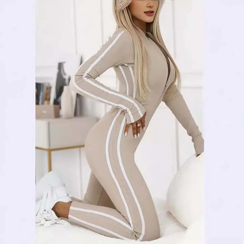 🌸Women's Sporty Zip-Up Long-Sleeve Jumpsuit