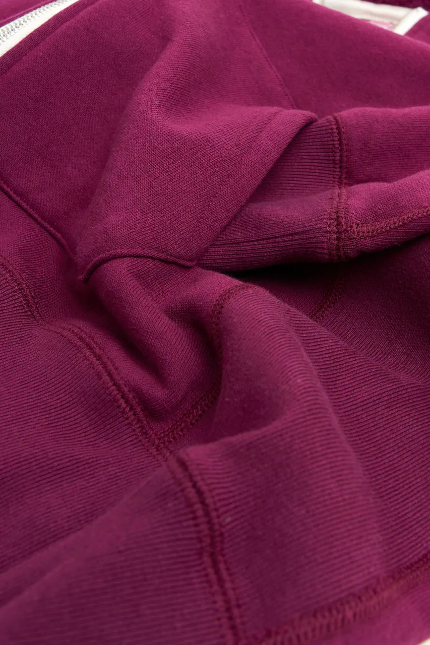 Wonder Looper Zip Hoodie Super Looper French Terry Burgundy