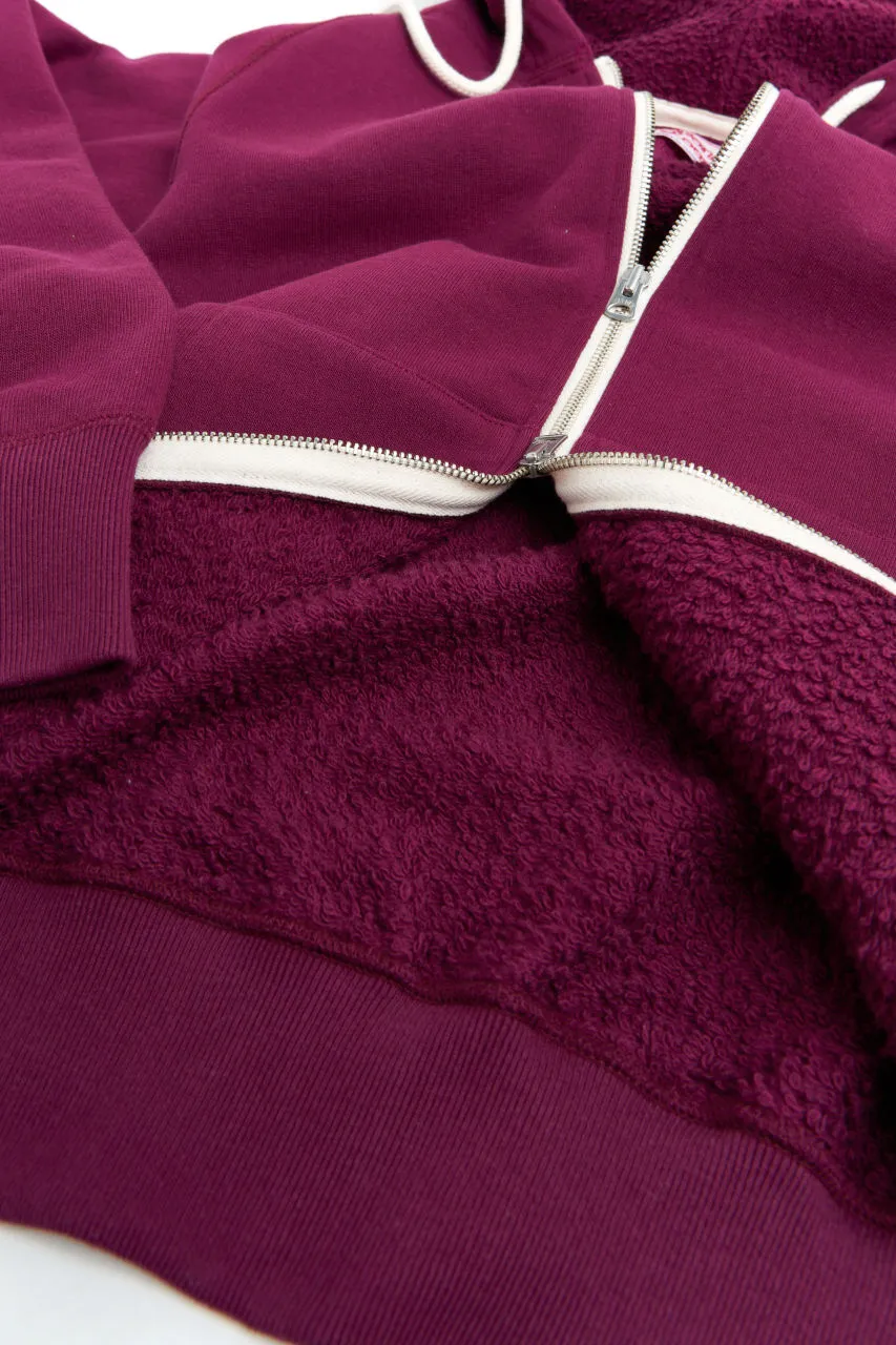 Wonder Looper Zip Hoodie Super Looper French Terry Burgundy
