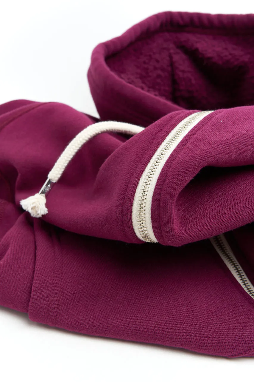 Wonder Looper Zip Hoodie Super Looper French Terry Burgundy
