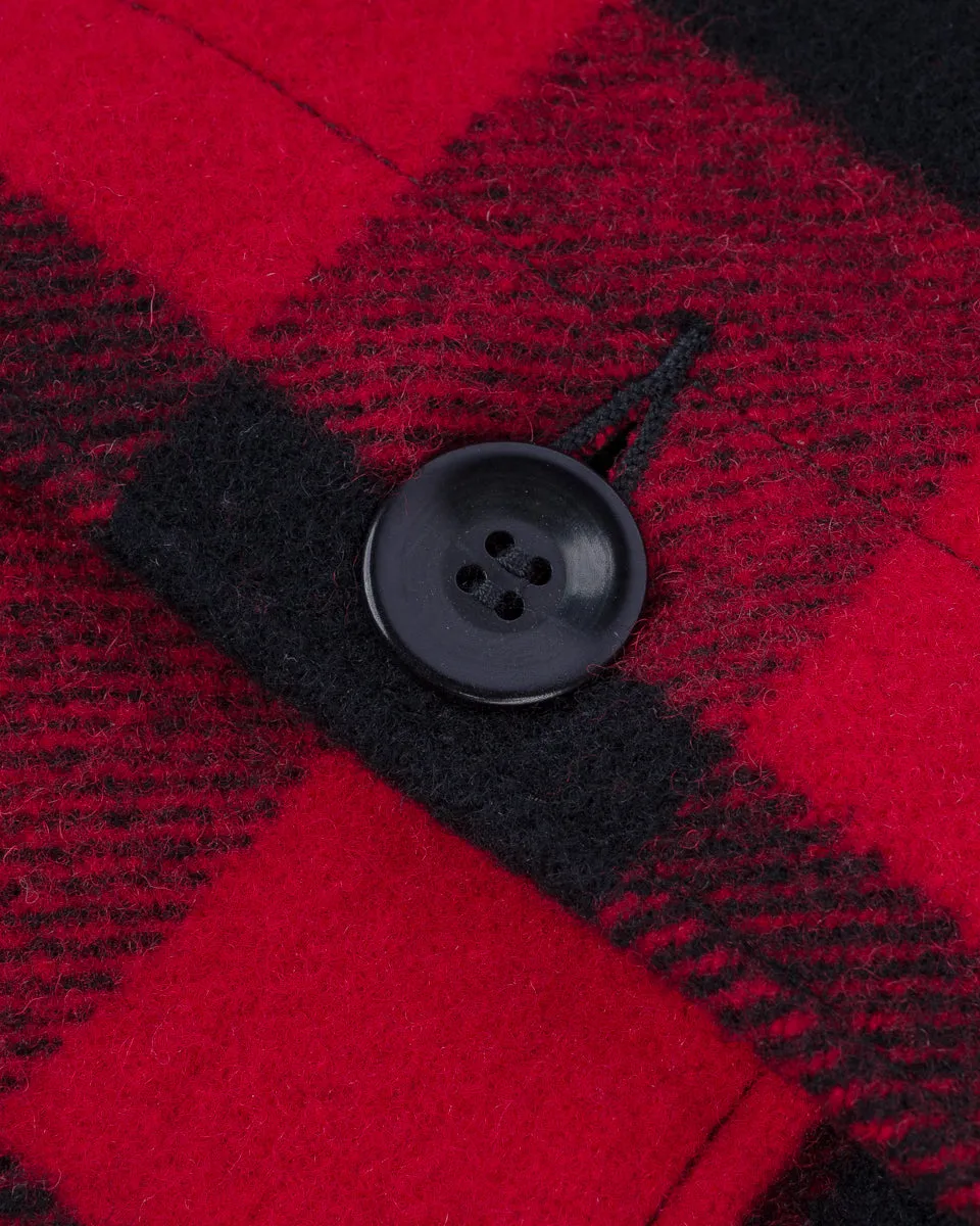 Wool Buffalo Check Hunting Jacket - Red