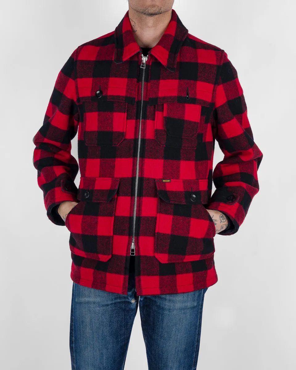 Wool Buffalo Check Hunting Jacket - Red