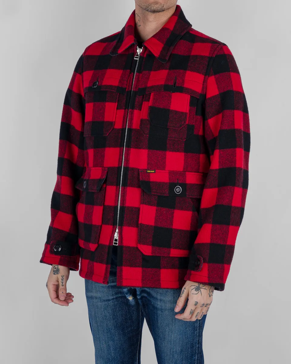 Wool Buffalo Check Hunting Jacket - Red