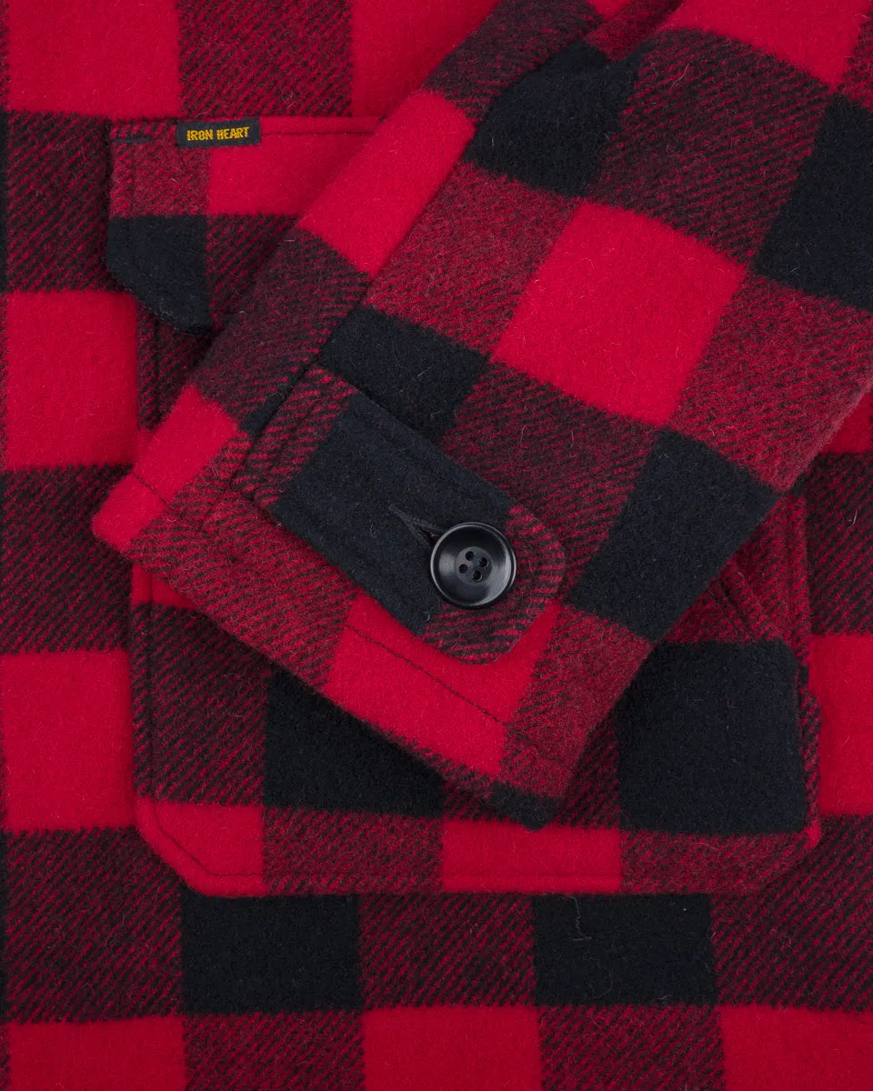 Wool Buffalo Check Hunting Jacket - Red