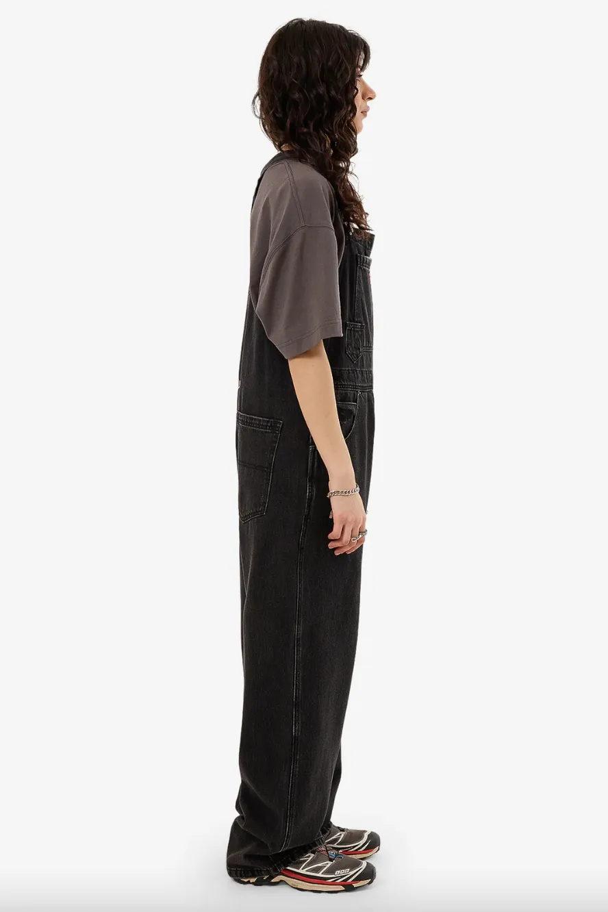 WORSHIP SUPPLIES NUCLEAR DENIM OVERALL - USED BLACK