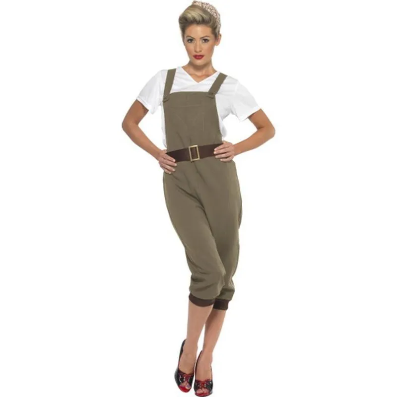 Ww2 Land Girl Costume, Khaki
