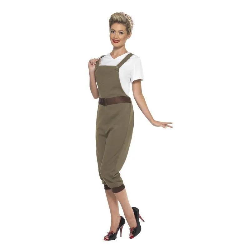 Ww2 Land Girl Costume, Khaki