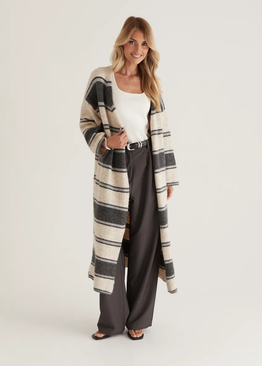 Yourta Cardigan - Black Stripe